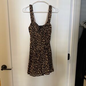 Reformation Beige and Black Animal Print Dress